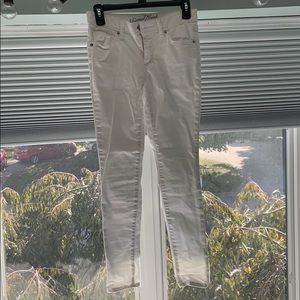 White Skinny Mid-Rise Jeans